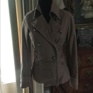Beautiful khaki jacket with leopard lining